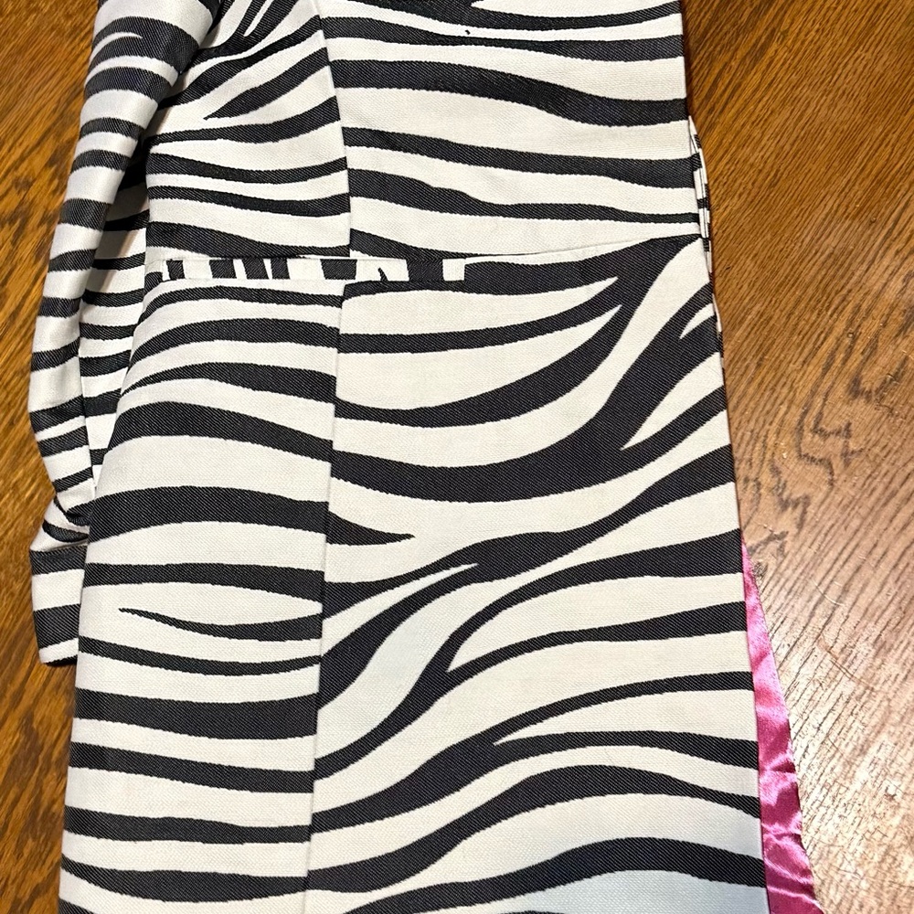 Sigrid Olsen Zebra Print jacket with Vibrant Pink Lining